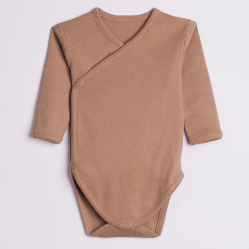 227097 Nicol BENEK Wickelbody 100% Baumwolle Braun Langarm