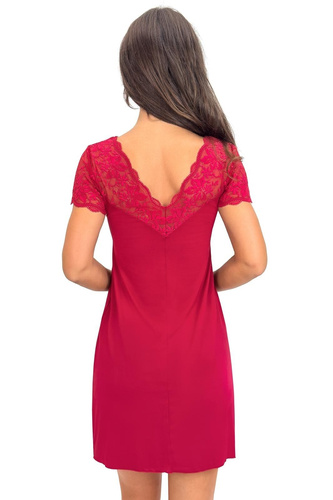 Damen-Nachthemd Sonia Donna aus Viskose mit Spitze | V-Ausschnitt | Kurzarm