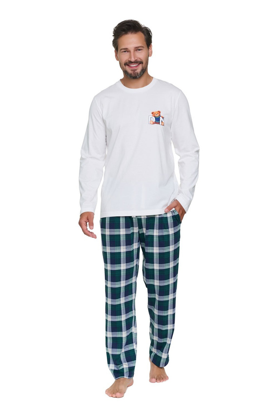 Herren-Pyjama Doctor Nap 7514 Teddy 100% Baumwolle Langarm Hose