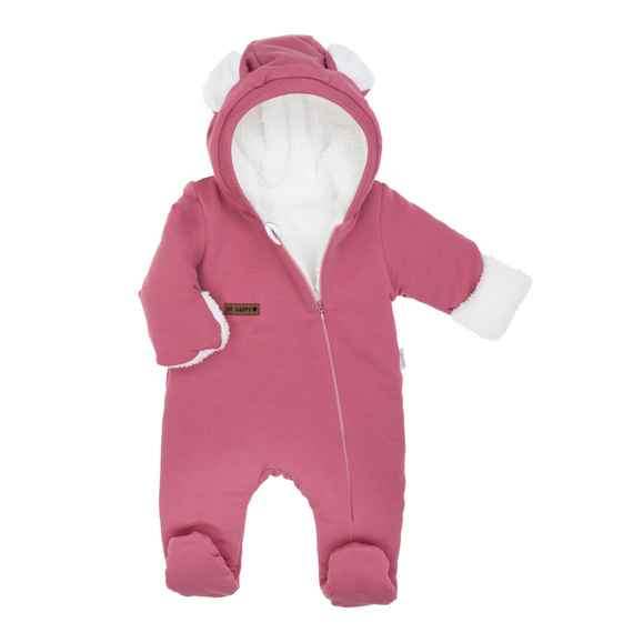 216270 Lala Nicol Trainingsanzug-Strampler – rosa Babyoverall mit Ohren, Größe 56-68