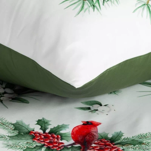 Weihnachtsbettwäsche Calm Eurofirany weiß Mikrofaser mit Reißverschluss