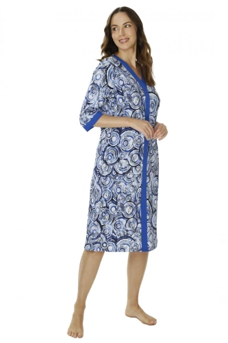 86671 Irene Seagull Nachthemd, blau bedruckt