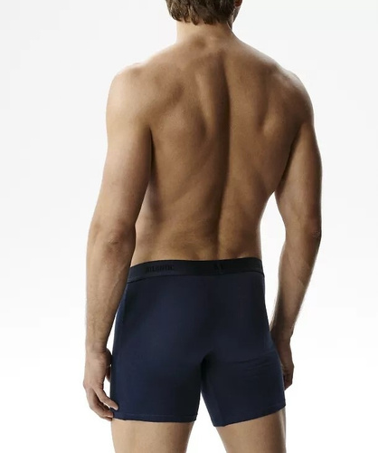 Herrenboxershorts Atlantic 3MH-0177 A3 3er-Pack braun-indigo-khaki – aus Baumwolle, lange Beinlänge