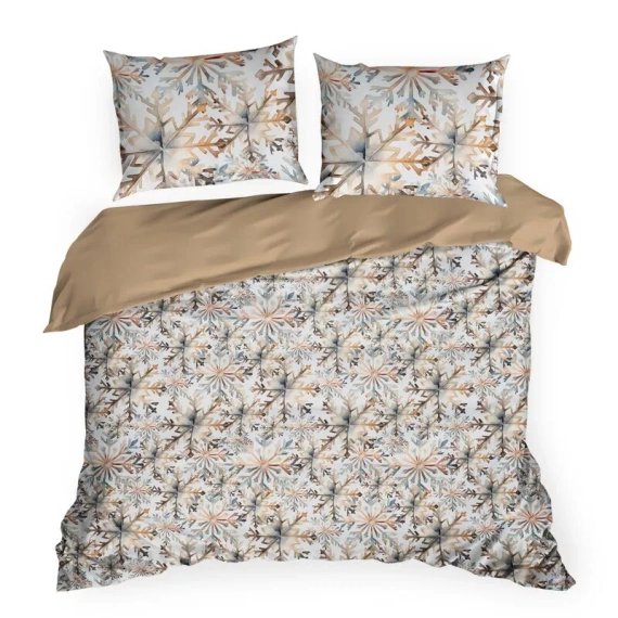 Weihnachtsbettwäsche Elsa Eurofirany beige 100% Baumwolle mit Reißverschluss