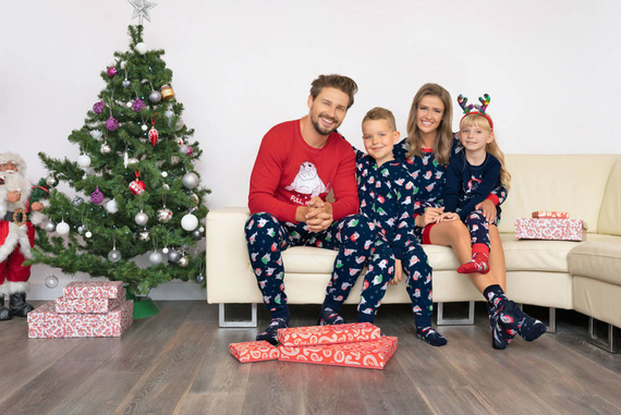 Elder Pajamas Herren Langarm, lange Hose Italian Fashion- rot/print navy blau 