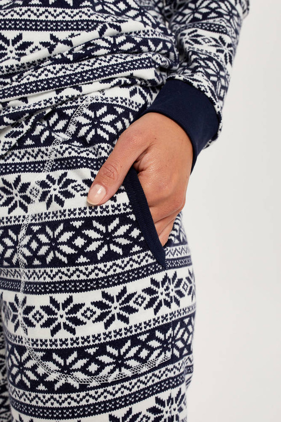 Alaska Damen Schlafanzug langarm, lange Hose Italian Fashion - print/green