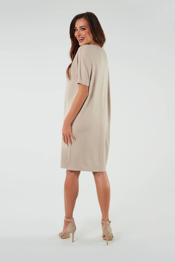 Soler Damen-Tunika mit kurzen Ärmeln Italian Fashion - beige