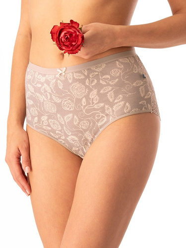 Damen-Baumwoll-Slip Key LPF 590 beige – 2 Stück im Karton, Spitze hinten