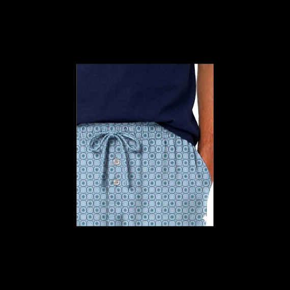 Sesto Senso 2026/02 Herrenkurzpyjama Blau 100% Baumwolle