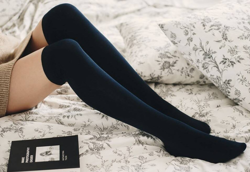 art.076 Damen Overkneestrümpfe Steven - 019 schwarz