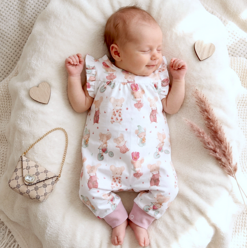Nini Baby-Strampler Little Mouse 100% Bio-Baumwolle – Hergestellt in Polen