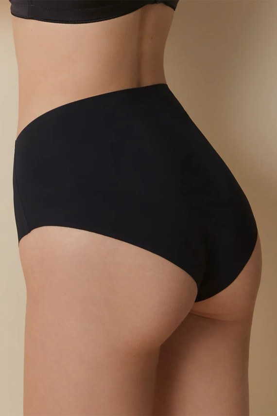 503 Damen-Slip „Maxi Braga Selene“, schwarz – hoher Bund, nahtlos, formend