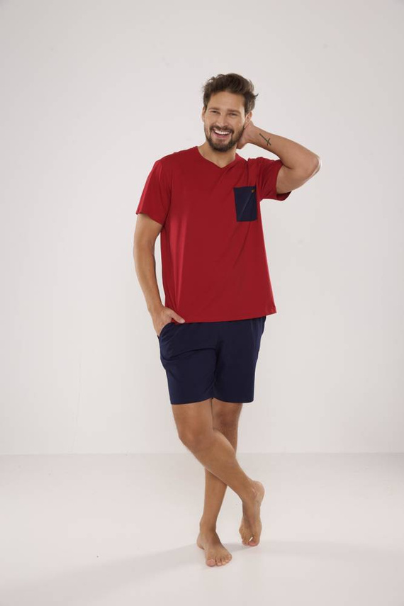 646 Kevin Herren Schlafanzug De Lafense - kastanienbraun