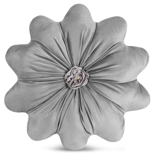 Dekokissen Flores Eurofirany Blume Ø40 cm silver