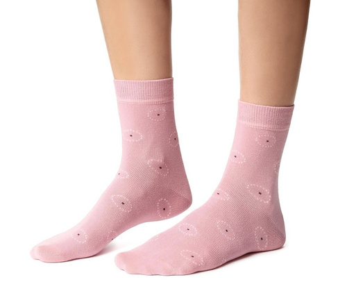 Damen Socken Steven art.099 Baumwolle Bunte Muster Flache Naht - 124 rosa