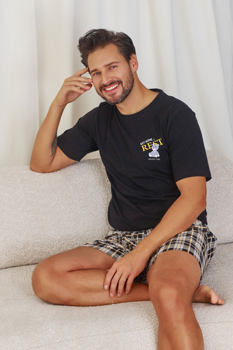 7231 Doctor Nap Herren-Pyjama – schwarz