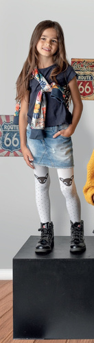 DR 2423 Felinka Knittex Bianco Mädchenstrumpfhose