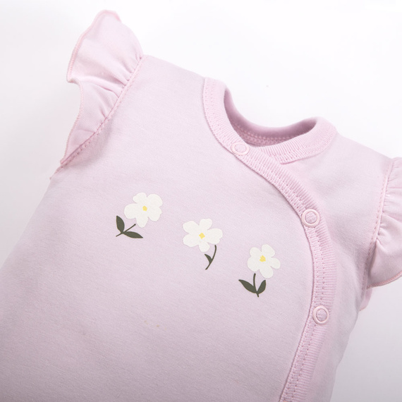 Meadow Eevi Kurzarm-Body mit Umschlag – Rosa