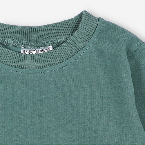 KAR-1020 Jungen-Langarmbluse Lagarto Verde grün – Baumwolle mit Elasthan, polnische Produktion