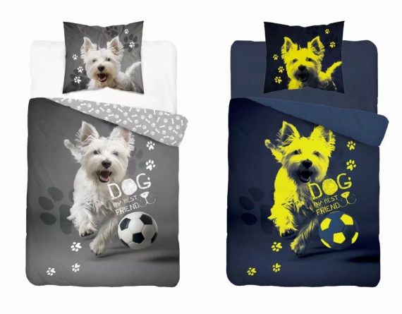 5205 A Fluo 40 Im Dunkeln leuchtende Baumwollbettwäsche Detexpol Hundeball