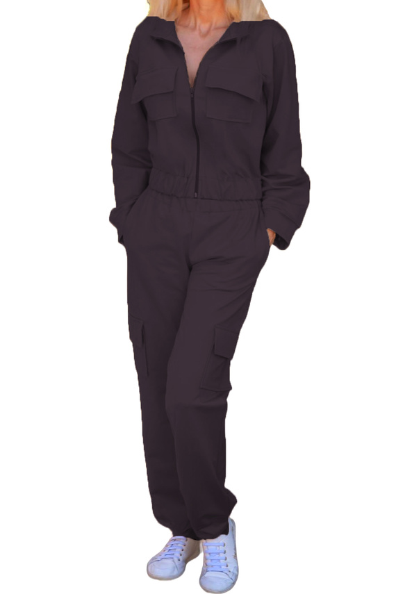 Mili Mirale Damen-Trainingsanzug aus Baumwolle, bequemes Set mit Taschen – polnische Produktion – schwarz