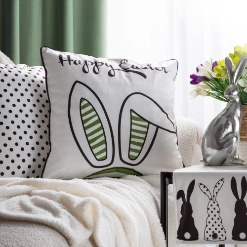 Frühling 2 Osterkissenbezug aus Samt mit Euro-Aufdruck, grüne Vorhänge