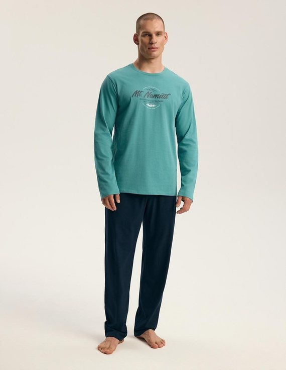 Henderson Core 45500 Flank grüne Herren-Pyjama 100% Baumwolle lang