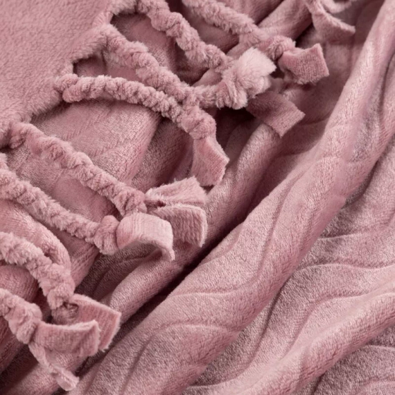 Emma Decke Tagesdecke mit Fransen Eurocurtains Pulver