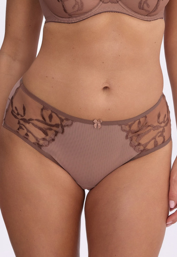 Damen-Slip Aymara Gaia GFP 1381 braun – Tüll und Stickerei, klassischer Schnitt