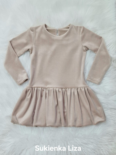 Liza Mädchen-Samtkleid Bambarillo Beige – elegant und bequem
