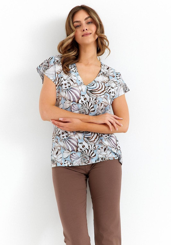 483 Cana Damenpyjama – Schokoladenblau