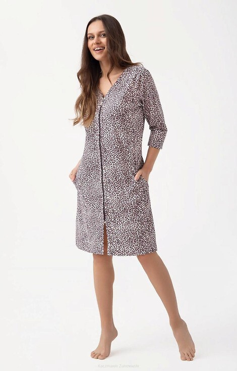 390 Luna Damenbademantel – Leopardenmuster