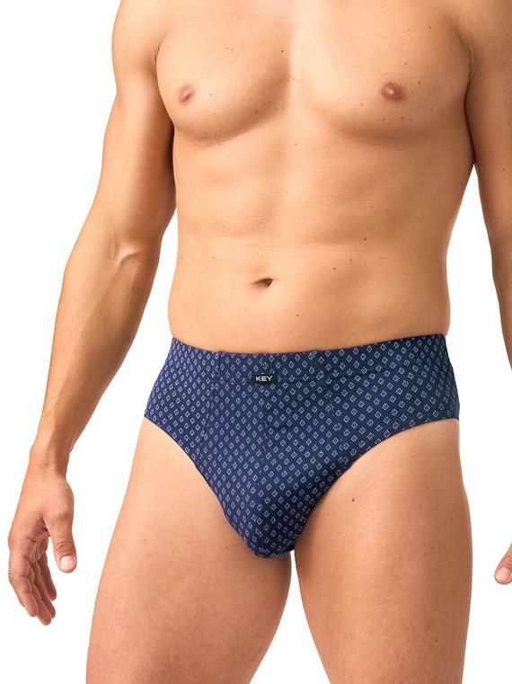 Herren-Slips Key MPP 913 B26 2er-Pack Baumwolle mit Rautenmuster