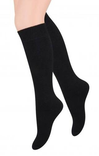 Art.072 Glatte Damen-Kniestrümpfe Steven - 082 schwarz