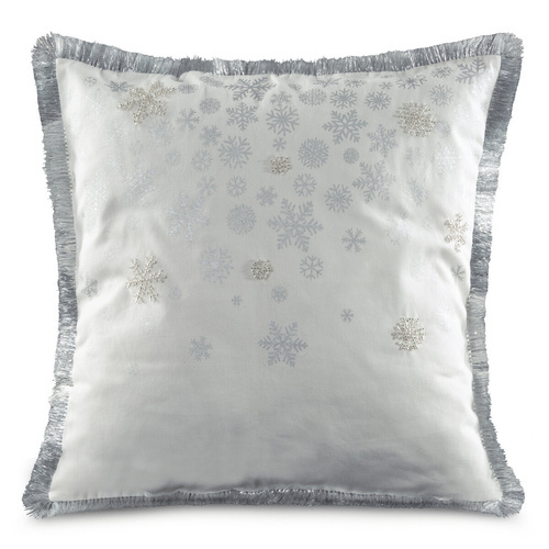 Chp 115 Kissenbezug mit Weihnachtskugeln, Eurocurtains, weiß/silber