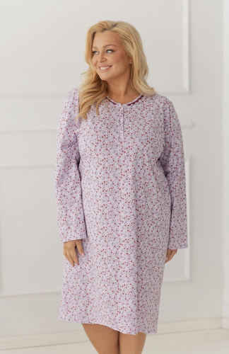 Nachthemd Taro 3660 Agnessa Violett 100% Baumwolle Langarm