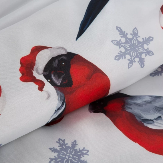 Melody Weihnachtsbettwäsche, Mikrofaser-Eurovorhänge, rot, verziert mit einem Weihnachtsdruck