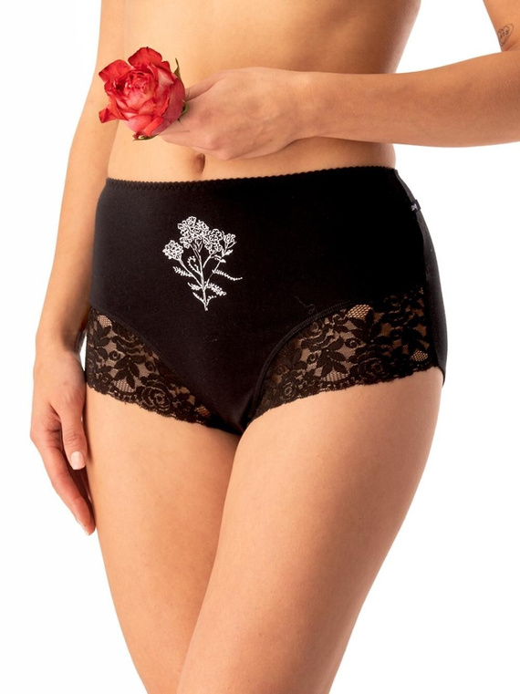 Damen-Slip Key LPF 578 grau schwarz – Baumwolle, bequem, 2 Stück in einer Packung