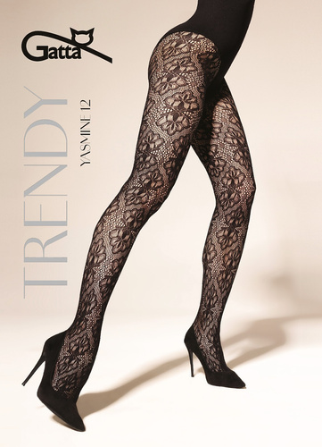 Rajstopy Gatta Trendy Yasmine wz.12 – Netzstrumpfhose mit Blumenmuster, weich