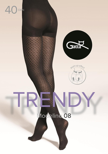 Modeline 08 Gatta Strumpfhose – 40 den, formender Push-up, Karomuster