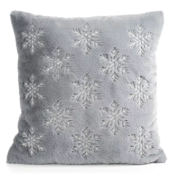 CHP308 Eurofirany Weihnachtskissenbezug 45x45 mit 3D-Pailletten Sternen beige