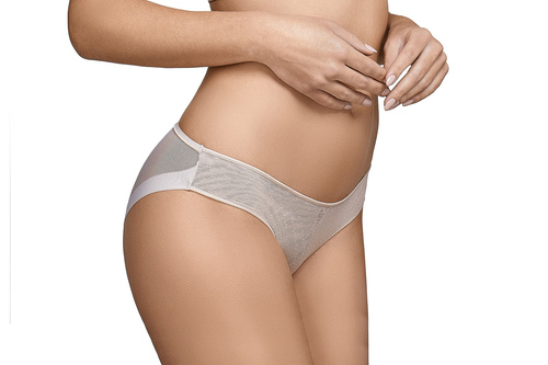 Katia Selene Damenhöschen – beige, nahtlos, mit Tüll und geometrischem Muster