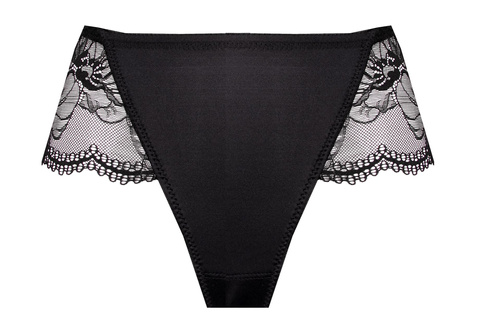 Belem Unikat schwarze Slips mit hohem Bund – bequem, elegant, mit Spitze
