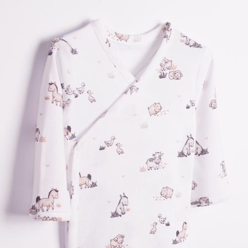228094 Nicol FARMA Wickelbody für Babys aus Baumwolle mit Tiermotiven