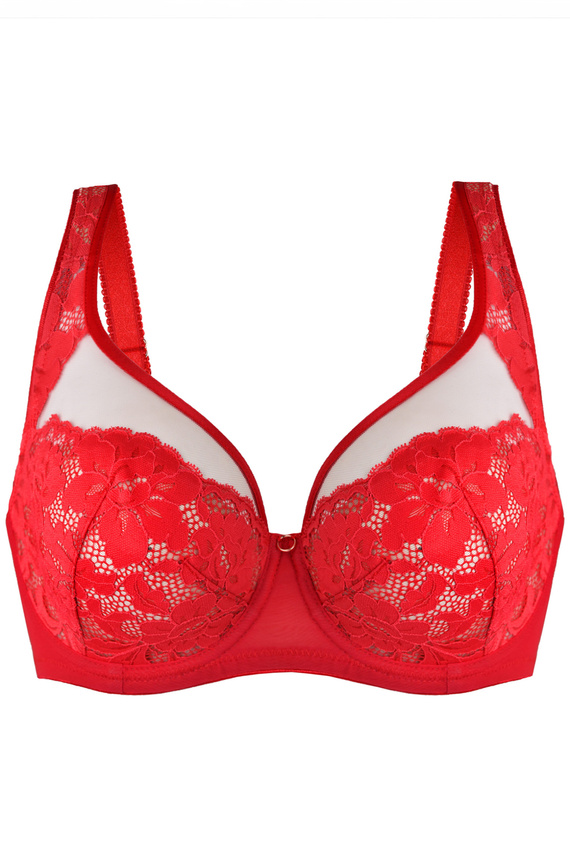 19150 Jasmin BH Plunge Milano Rot – weich, Spitze, großer Busen