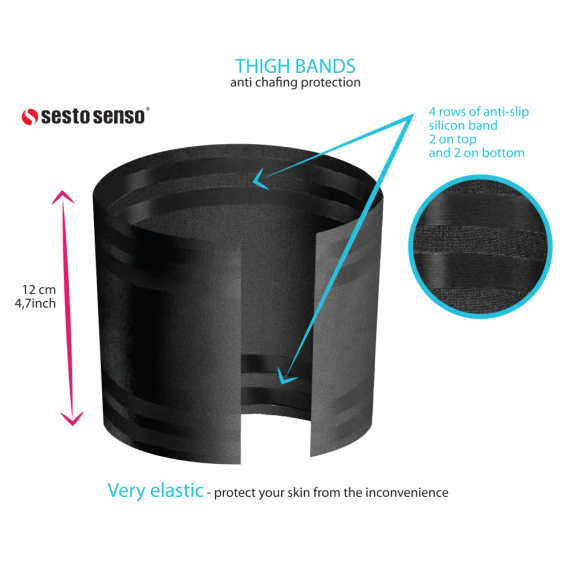 Selbsttragende Oberschenkelbänder für Herren von Sesto Senso, schwarz