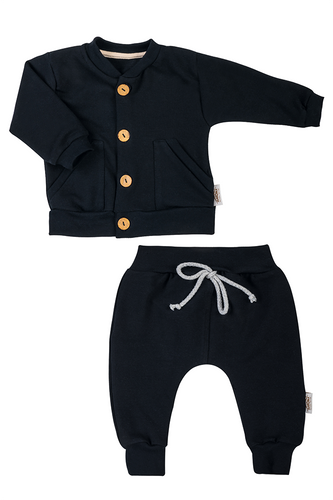 11196JB Makoma Baby-Trainingsanzug „Joy Black“, schwarz