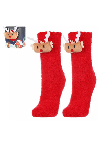CSLS 250-031 ABS Moraj rote Socken – Unisex-Weihnachtssocken in einer Box