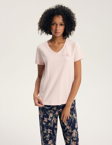 Henderson Galla 45445 Damen-Pyjama 100% Baumwolle Lange Hose lila-altrosa