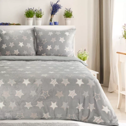 Flano 4 Sterne Samtbettwäsche Eurofirany grau